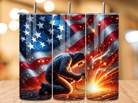 Download American Flag Welding Spark Tumbler Wrap - Premium Resources