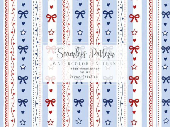 Download Coquette 4th of July Pattern USA Paper - Premium Resources